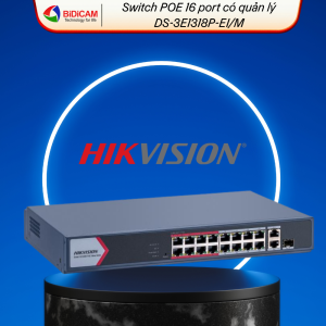 switch mạng 16 cổng poe hikvision ds 3e1318p ei/m