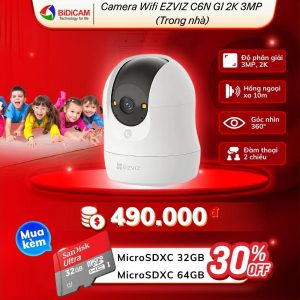 camera wifi quay 360 ezviz c6n g1 2k 3mp trong nhà