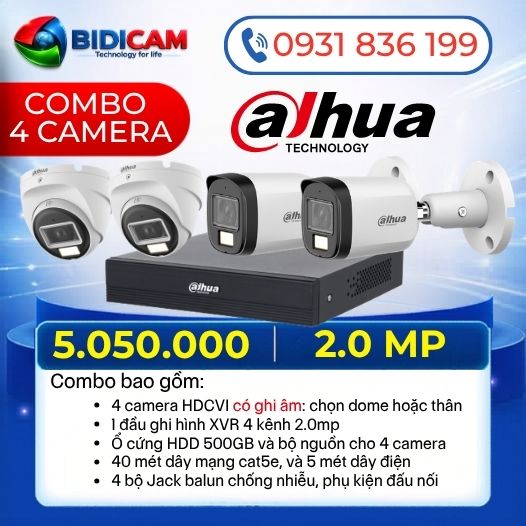 trọn bộ 4 camera dahua 2.0mp có ghi âm trọn bộ 4 camera dahua 2.0mp có ghi âm