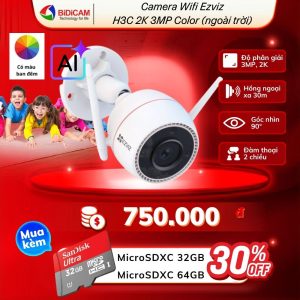 camera wifi ngoài trời có màu ban đêm 3mp ezviz h3c 2k