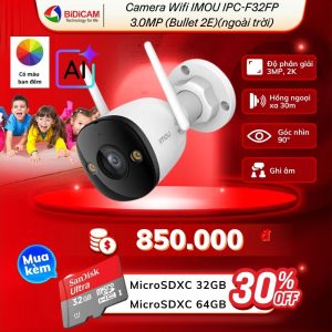 camera wifi có màu ban đêm imou ipc f32fp 3mp ( ngoài trời )