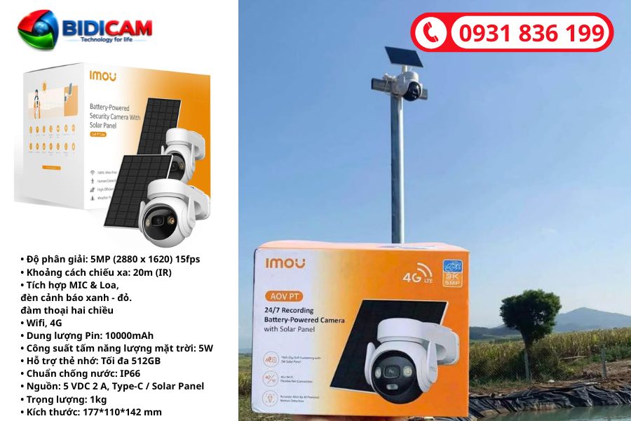 thông số camera năng lượng mặt trời hãng imou