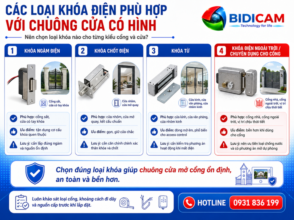 Chuông cửa có hình kết hợp khóa cổng: Giải pháp mở cửa từ xa cac loai khoa dien ket hop chuong cua co hinh.webp