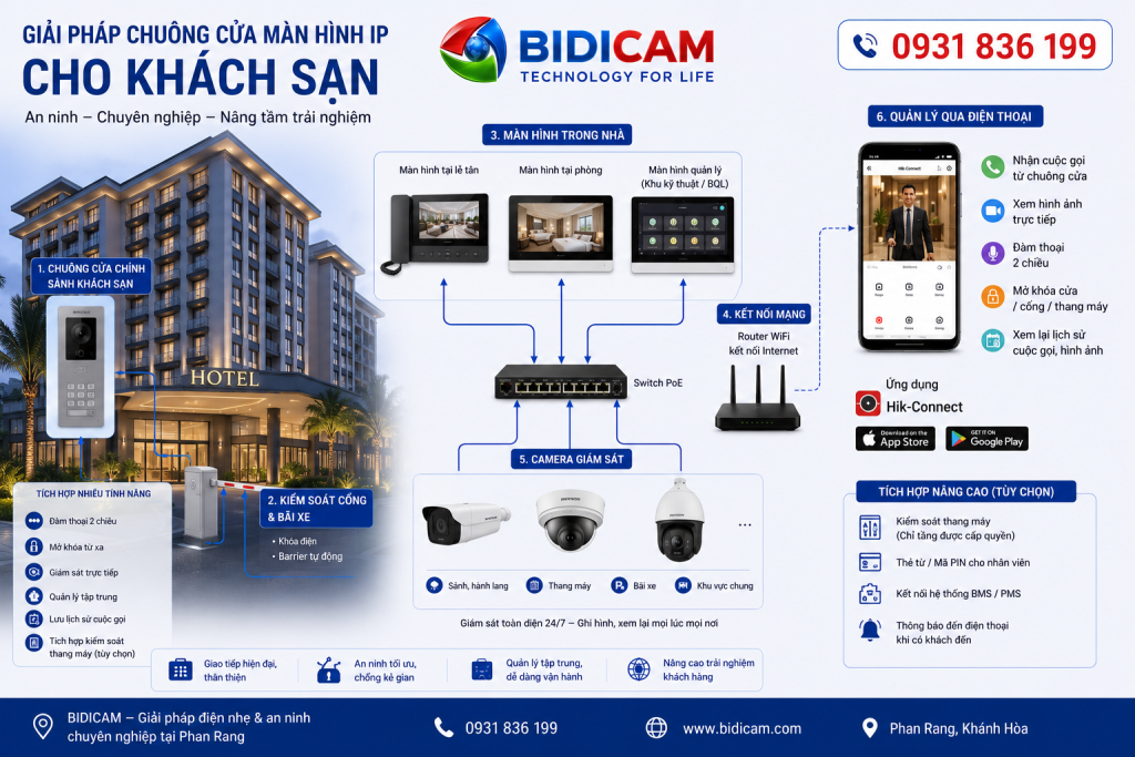 giai phap chuong cua man hinh ip cho khach san phan rang bidicam.webp