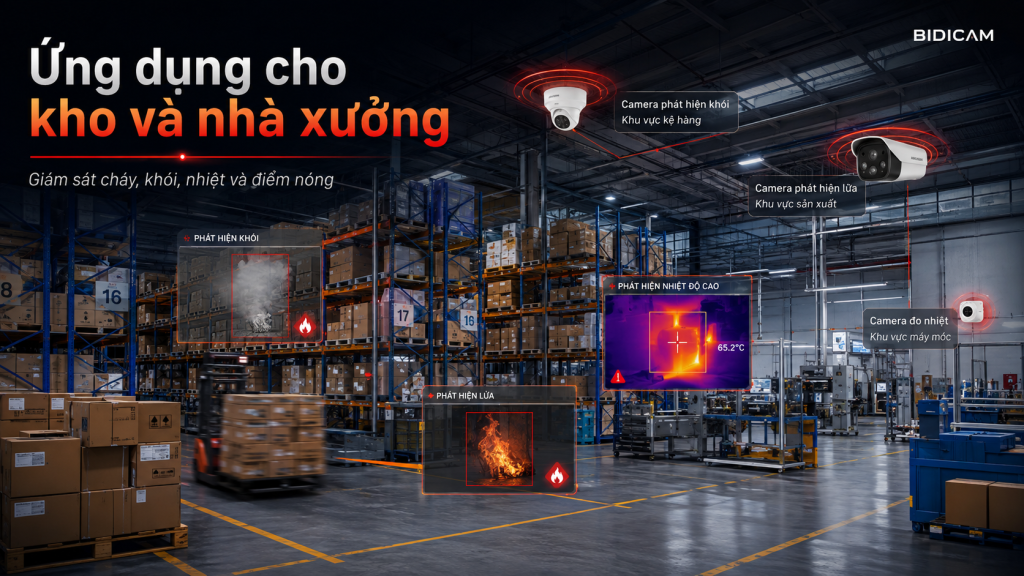Camera Báo Cháy Hikfire Hikvision – Hệ Thống Báo Cháy Thông Minh Cho Nhà Ở, Cửa Hàng Và Nhà Xưởng camera bao chay kho nha xuong hikvision